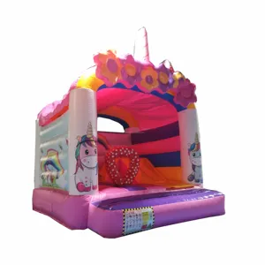 Komersial Raksasa Unicorn Jumping Bouncy Castle Slide Bouncing Rumah Combo Bouncer Tiup