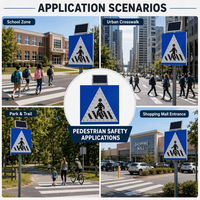 Panneau d'avertissement de sécurité solaire CE RoHS, réfléchissant, pour extérieur, pour chantier de construction routière