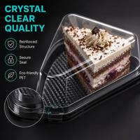 Boîte à gâteau triangulaire jetable en PET de qualité alimentaire, avec couvercle transparent, taille personnalisée, conteneur en plastique thermoformé avec logo personnalisé OEM/ODM