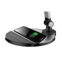 Lampe de bureau LED flexible à commande tactile ABS, abat-jour métallique simple, charge sans fil, lumière de table, protection des yeux, DC CRI 80, moderne