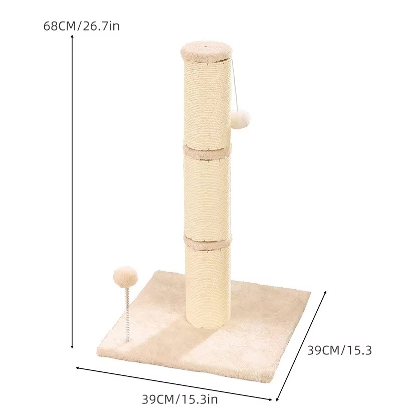 short plush white hemp column climbing frame