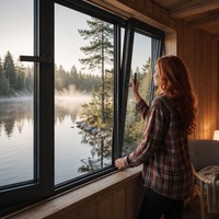 Ventana Abatible de Doble Vidrio con Aislamiento Térmico, Insonorización, Anticongelamiento, Ahorro Energético, Panorámica, Segura y con Bloqueo para una Mayor Claridad y Comodidad.