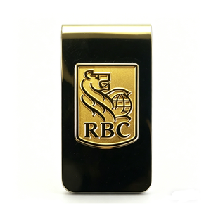 Custom Zinc Alloy Money <b>Clip</b>-Maple Leaf Logo Black & Gold Dual-Tone Angel Theme Chinese New Year Corporate Promotional Cash <b>Clip</b> - Product Image 1