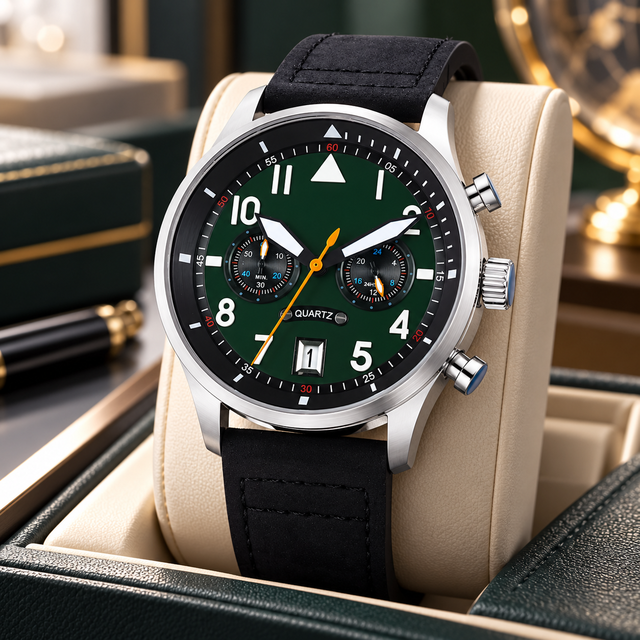 Factory Custom VK64 Quartz Watch Fashion Leather Strap Men Waterproof Luminous Casual Business Wrist Quartz Watches