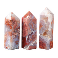 KINDFULL CRYSTAL Nouvelle Tour Énergétique en Agate Géode Rose Polie, Artisanat en Cristal pour la Méditation, Décoration Intérieure et Cadeau