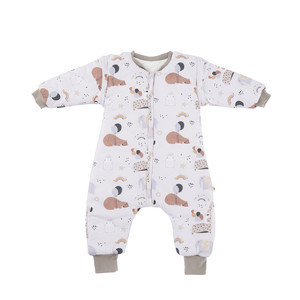 Sac de couchage pour bébé, jambe fendue avec manches amovibles, 3 tailles, sac de couchage en coton pour l'hiver - Product Image 1