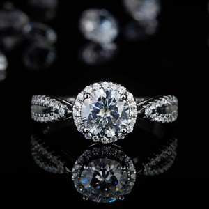 Anillo de Compromiso de Diamante Cultivado en Laboratorio SGARIT, 1 Quilate, Certificado IGI, Joyería de Platino, Anillo de Boda de Dos Piezas - Product Image 2