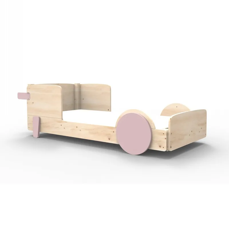 Nova cama infantil de madeira em forma de desenho, nórdico, quarto de crianças, decoração de casa