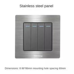 Interruptor de Pared Táctil Bipolar Multifuncional de 10A, Acero Inoxidable, IP22, Universal para UE/Reino Unido - Product Image 4