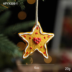 Decoraciones Navideñas Vintage de Resina Pintada, Copos de Nieve y Pentagramas de Amor, Adornos Colgantes de Resina Vintage para Árbol de Navidad - Product Image 6