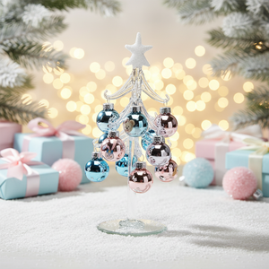Fournitures <span class=keywords><strong>de</strong></span> <span class=keywords><strong>d</strong></span>écoration <span class=keywords><strong>d</strong></span>'intérieur mini dessus <span class=keywords><strong>de</strong></span> table <span class=keywords><strong>petit</strong></span> arbre <span class=keywords><strong>de</strong></span> Noël en verre soufflé peint à la main avec mini boule boule <span class=keywords><strong>de</strong></span> boule suspendue écologique - Product Image 2