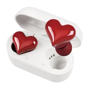 Auriculares inalámbricos con TWS para mujer, audífonos intrauditivos con forma de corazón, Bluetooth 5,3, regalos para chicas, novedad