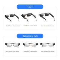 Lunettes Intelligentes HW22 AI avec Caméra HD 8MP 1080P, Enregistrement Anti-Tremblement, Demi-Monture Métallique 5.4 pour Réunions d'Affaires et Voyages