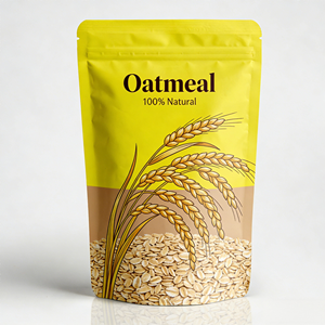 Sachet Doypack Personnalisé pour Céréales, Emballage Alimentaire en Plastique Sûr pour Contact Alimentaire, Sac Résistant à l'Humidité et Durable pour Flocons d'Avoine - Product Image 1