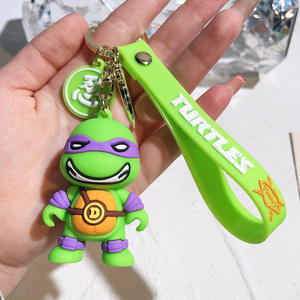 Vente de porte-clés en PVC souple personnalisés, porte-clés en PVC 3D, porte-clés en caoutchouc pour cadeaux mignons, film américain Tortues <span class=keywords><strong>Ninja</strong></span> - Product Image 5