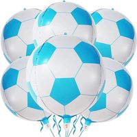 Vente en gros de 6 ballons géants en aluminium de 22 pouces en forme de ballon de football, ballons à l'hélium 4D pour les fêtes d'anniversaire, décorations sur le thème du sport