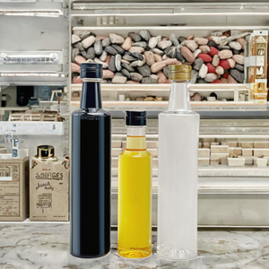 Bouteilles en plastique PET rondes de qualité alimentaire 250ml/500ml avec bouchon à vis et impression sérigraphiée pour huile d'olive, sauce soja, Baijiu et vinaigre - Product Image 3