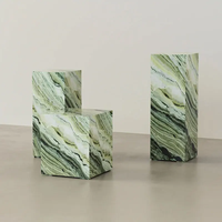 Stonekocc 30*30 * H45/70/80CM Base minimaliste luxe pierre Jade nuage vert marbre socle Simple Table basse hôtel décor à la maison