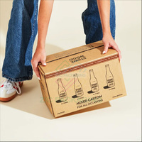 Carton ondulé épais durable en relief avec logo personnalisé pour 6 bouteilles de vin spiritueux expédition Vodka logo de carton de bouteille de vin