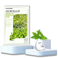 Masque facial de beauté pour le visage, hydratant en profondeur, blanchissant, à l'acide hyaluronique de sodium, à la pomme et au thé vert, fabriqué directement par PUQIANNA