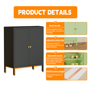 Mobile Contenitore Moderno in Metallo con 5 Cassetti e 2 Ante <span class=keywords><strong>Scarpiera</strong></span> in Acciaio e Portascarpe in Ferro per Ingresso - Product Image 5