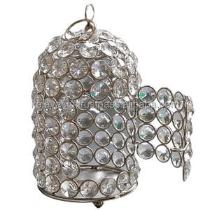 เชิงเทียนรูปตัวทีสำหรับตกแต่งบ้านพร้อมที่วางโลหะลูกปัดสำหรับโคมไฟคริสต์มาสขวดและที่วางเทียนอื่นๆ - Product Image 3