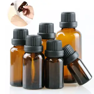 5ml/10ml/15ml/20ml/30ml Amber Brown Glass Euro Dropper Bottles Essential Oil Aromatherapy Pipette Vials Containers