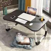 Support de tablette pliable moderne en MDF, table de lit portable réglable en bois, multifonctionnel pour dortoir, maison, bureau, école