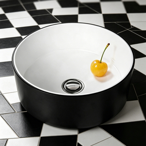 Lavabo Leggero in Acrilico Rotondo da Appoggio <span class=keywords><strong>per</strong></span> <span class=keywords><strong>Camper</strong></span>, Auto, Veicoli e Bagni Marini - Product Image 1