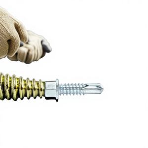 Vis autoforeuses à tête hexagonale métriques/pouces, acier au carbone de classe 8, galvanisé au zinc, marque PDC, pour fixations de toiture métallique - Product Image 1