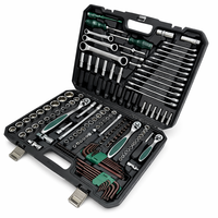 Jeu de clés à douilles robustes en acier au chrome-vanadium de 174 pièces, outils manuels OEM, combinaison de douilles