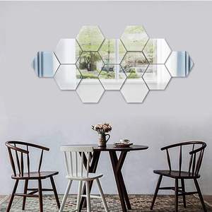 24 piezas hexagonales extraíbles acrílico espejo ajuste pared pegatina arte Decoración Para DIY ajuste correo pedido embalaje - Product Image 5