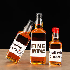 Bouteilles en verre carrées vides personnalisées pour gin, vodka, <span class=keywords><strong>whisky</strong></span>, tequila, liqueur, vin – 50 ml, 200 ml, 375 ml, 500 ml - Product Image 1