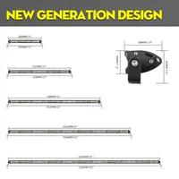 Barre lumineuse LED fine de 22 pouces 104W 12000LM 6000K à une seule rangée, feux de travail et de conduite tout-terrain pour camions, SUV/ATV/tracteurs/bateaux 12V 24V IP68