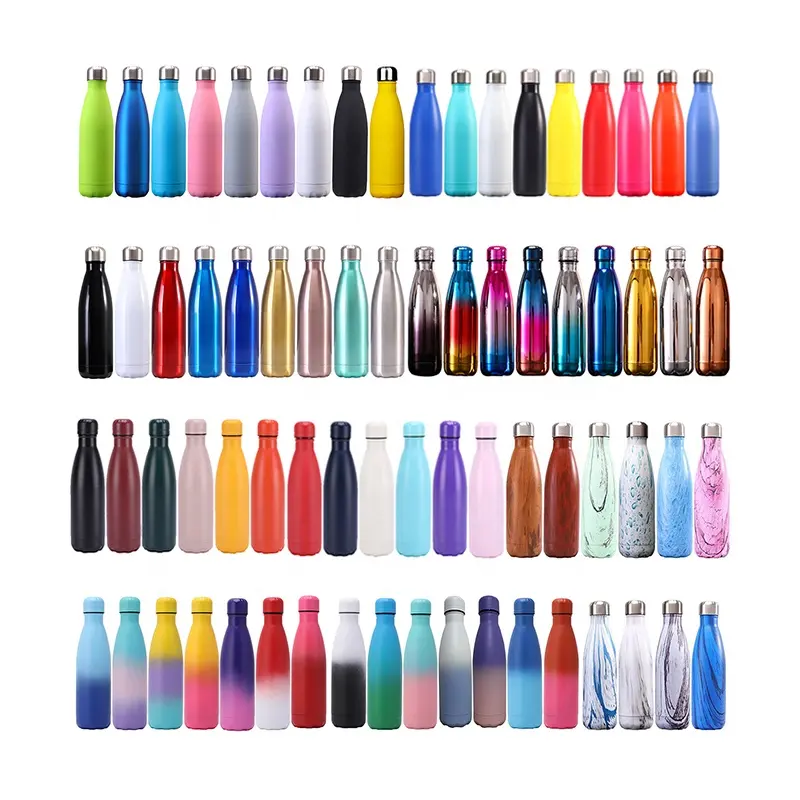 Factory Whosale Custom Logo 500ml/750ml Water Bottles Stainless Steel Vacuum Insulated 500ml Sport Water Bottles Cola Shaped