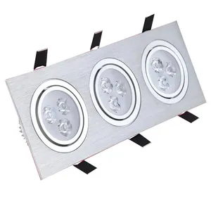 Square Bright Recessed Double LED Dimmable Downlight 21W 15W 9W LED Spot light Ceiling Lamp AC 85- 265V Three head