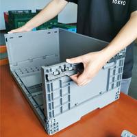 Boîte de rangement pliable en plastique robuste et durable avec logo personnalisé 600*400*280mm, empilable, pour le rangement des outils