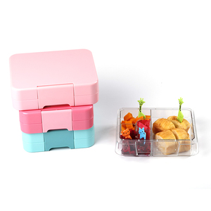 Make Food <strong>Fun</strong> Kids Bento Box Rectangular 4 Compartment Mini Size Glossy ABS Outer Shell Removable <strong>Meal</strong> Container Microwavable - Product Image 1