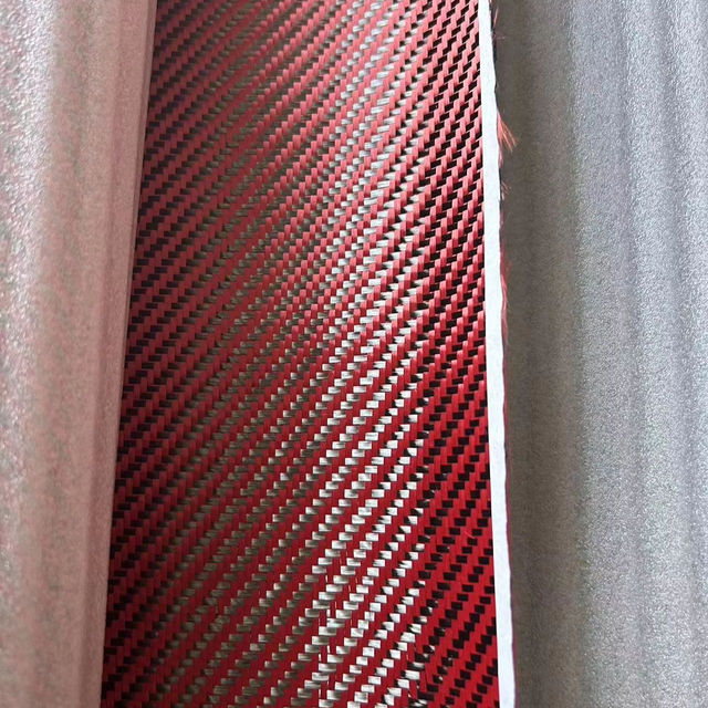 Online Wholesale 3K 200gsm Colored Carbon Aramid/Kevlar Hybrid Fabric Woven for Car Accessories Bags Composites Cloth Roll