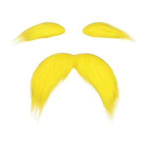 DAMAI Moustache jaune, sourcils, fausse barbe pour enfant et adulte, accessoires de déguisement d'Halloween, accessoires de fête amusants pour hommes et femmes en polyester - Product Image 5