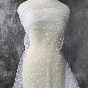 Usine directe <span class=keywords><strong>pas</strong></span> <span class=keywords><strong>cher</strong></span> doux suisse blanc grand et petit point flocage <span class=keywords><strong>maille</strong></span> Tulle Stoff mode vêtements robe tissu pour les femmes - Product Image 1