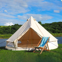 Tente mongole étanche Camping commercial en plein air Toile de coton Tipi Yourte Glamping Cloche Tente avec poteau en alliage d'aluminium