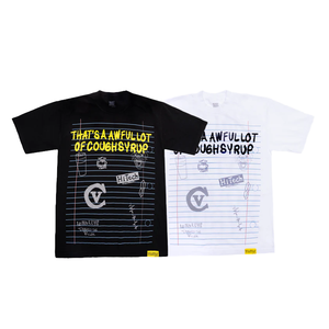 Camisetas góticas holgadas y transpirables de algodón de manga corta para hombre, estilo streetwear personalizado, con estampado 'That's a Awful Lot of Cough Syrup', para verano. - Product Image 1