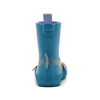 Bottes de pluie en caoutchouc 3D motif requin, doublées polaire, imperméables, antidérapantes, légères, pour tout-petits, avec tirette animale de dessin animé