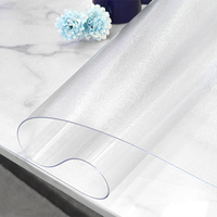Nappe en PVC transparent mat de 1,5 mm, imperméable et anti-taches, transparente pour la fabrication de housses de table DIY, table à manger