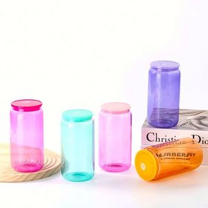 Gobelets transparents givrés de 16 oz pour sublimation, verres à bière, canettes, tasses colorées, MUG PRINT avec P - Product Image 3