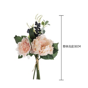 ช่อดอกโบตั๋นประดิษฐ์ CallaFloral สีฟ้าอ่อน สีพีช สีชมพู สัมผัสเหมือนจริง สำหรับตกแต่งงานแต่งงาน - Product Image 4
