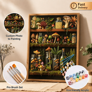 Kit de peinture <span class=keywords><strong>sur</strong></span> <span class=keywords><strong>toile</strong></span> acrylique DIY SONGWOO Mushroom Acrylic pour adultes, cadeau, décoration murale pour la maison, <span class=keywords><strong>40x50</strong></span> cm, peinture par numéros - Product Image 1
