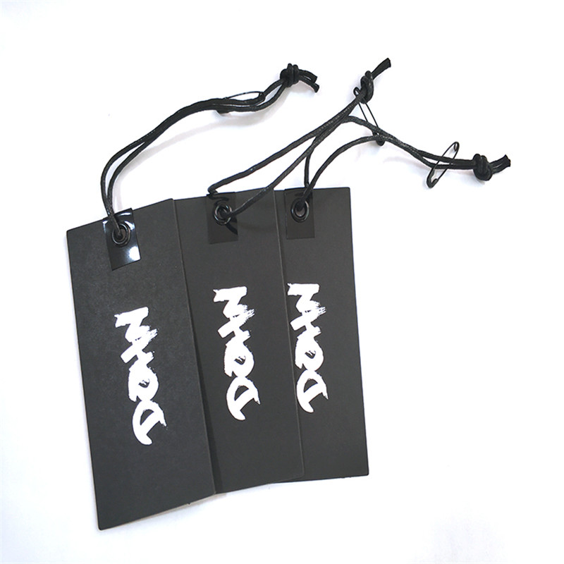 Luxury 400gsm Paper Hangtag for Apparel Custom Logo Design Swingtag for Wigs Jeans Clothes