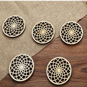 Sous-verres en bois naturel creux DDA136, tapis antidérapant pour porte-gobelets, isolant thermique, écologique, pour tasses et bols - Product Image 3